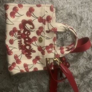 Coach Cherry Print Mini Bag - Cream and Red